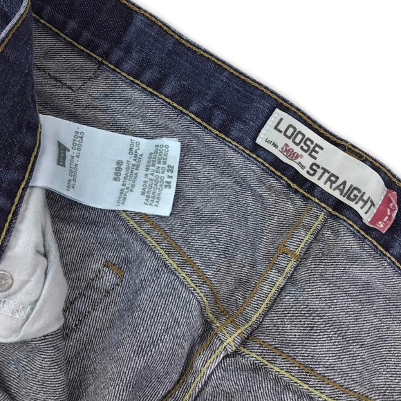 Levi's 569 Loose Straight Fit Denim Jeans Sz 36x31 - Picture 7 of 8